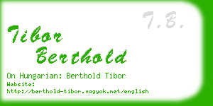 tibor berthold business card